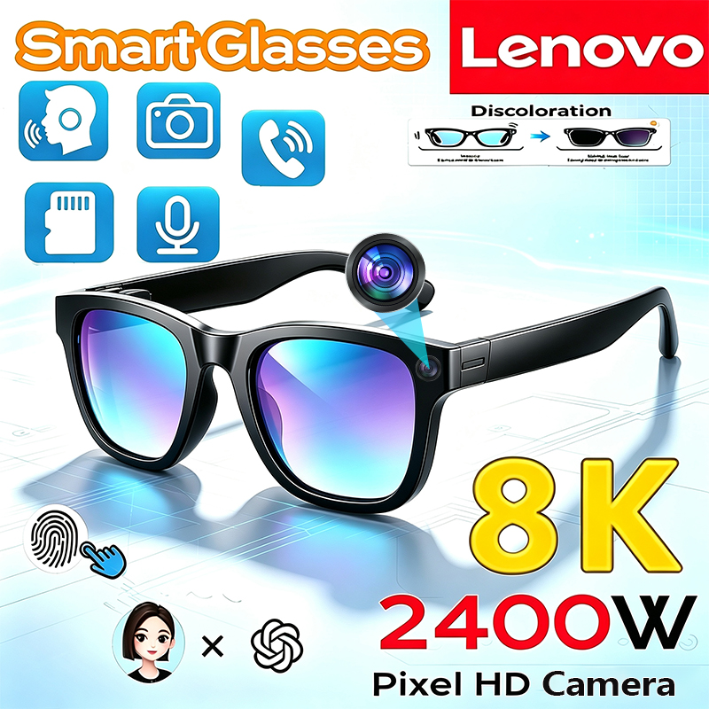 Smart Glasses Lens - レノボAIスマートグラス Bluetooth翻訳会話録音 音楽再生 スマートサングラス 男女兼用 2026年新製品