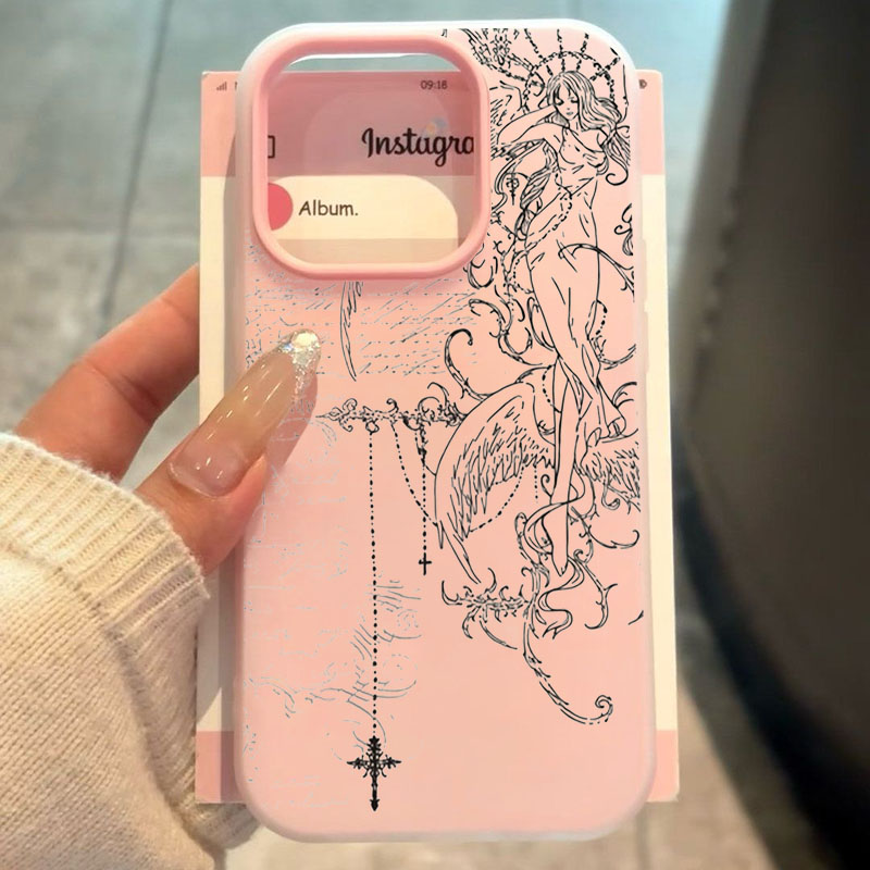 ゴシックスタイルの天使の十字線描画デザインのスマホケース、S - Samsung Galaxy A55 のレビューと価格