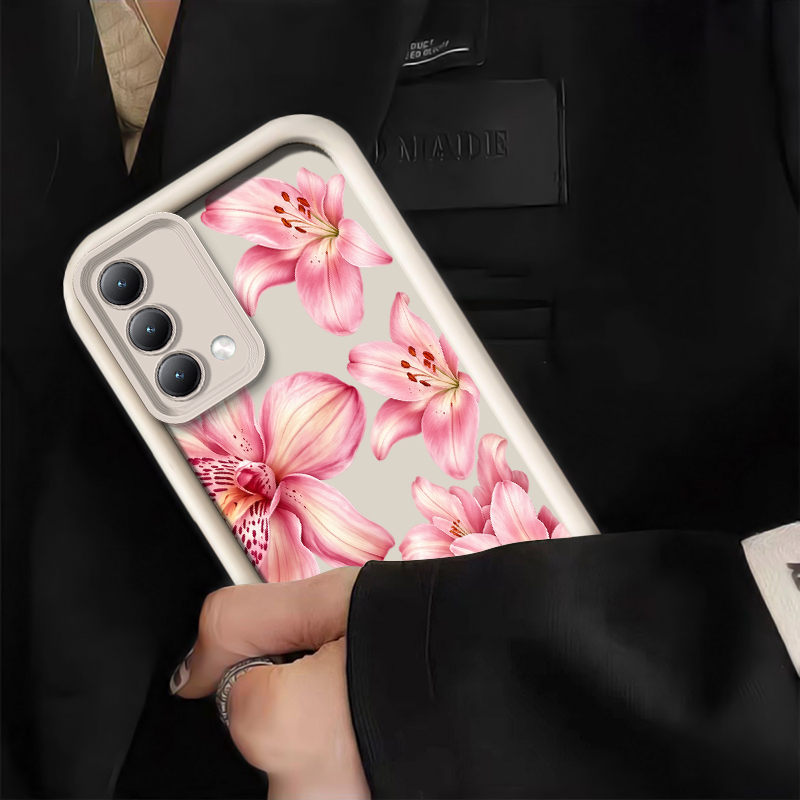 ピンクのユリ柄とライチの質感を再現した、OPPO Realm - Realme C67 のレビューと価格